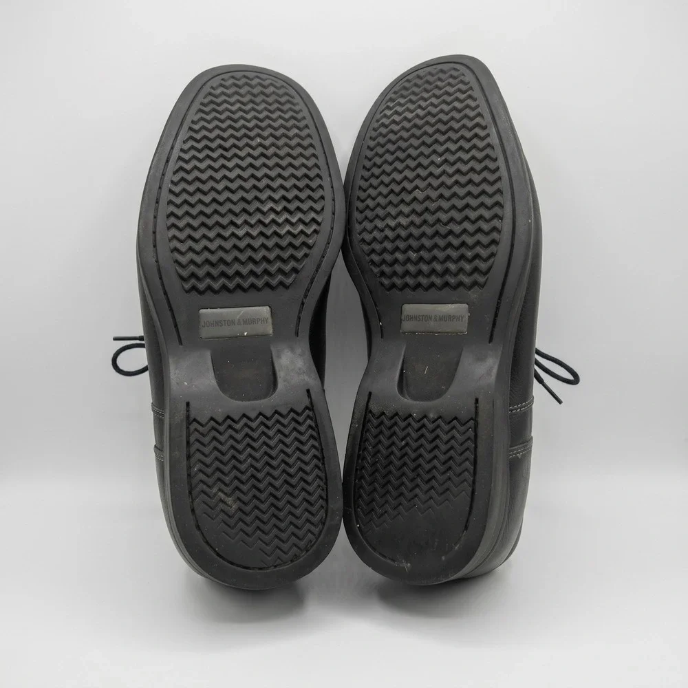 Johnston And Murphy Black Sheepskin Leather Oxford Dress Shoes Mens 10